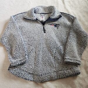 NFL New England Patriots Sherpa Pullover Women's Size M EUC Quarter Zip Fleece